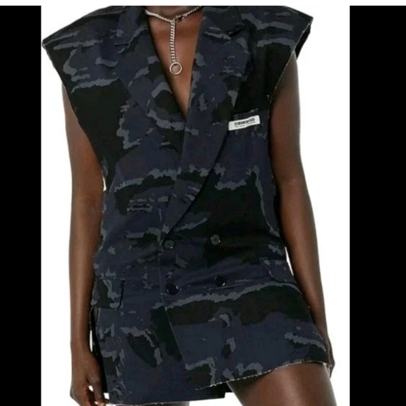 Maison Blanche All Gender Veston Dress Black Camo 4 - Picture 1 of 8